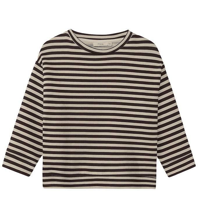 Fliink Sweatshirt - Alvin - Kaffeböna/Sandskal - Fliink - 98 - Sweatshirt