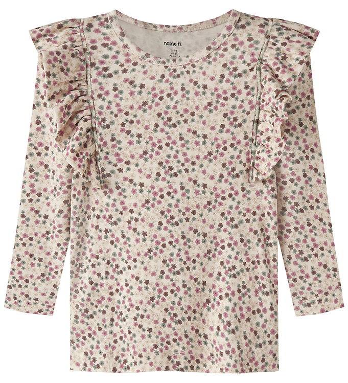 Name It Bluse - NmfLianna - Antique White m. Flæser - Name It - 1½ år (86) - Bluse