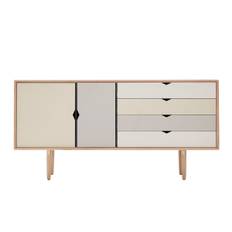 Andersen Furniture - S6 sideboard in oak/soap with multicolored fronts - B163xD43xH80 cm