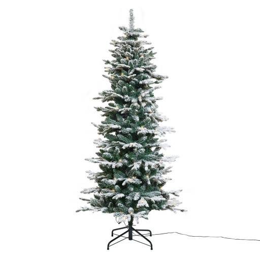 15 stk Nordic Winter kunstigt juletræ med lys, 180 x 86 cm