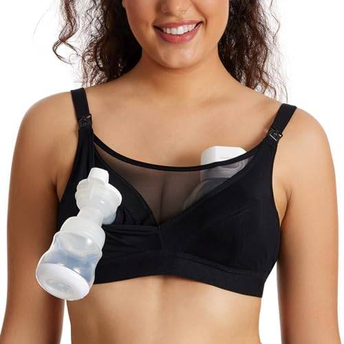 Momcozy Mesh-Stütz-Pump-BH, freihändig Still-BH für Pumpen, Größe 36C-44E