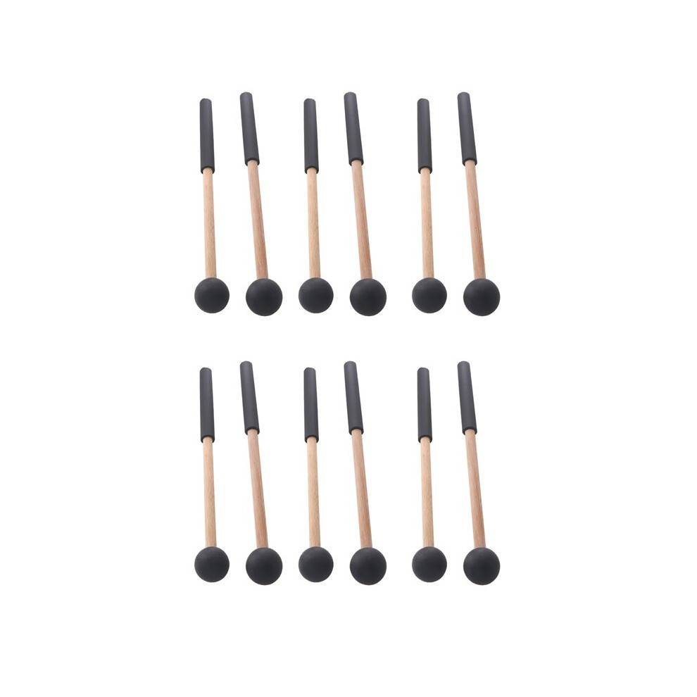 6 Pair Tongue Drum Mallets Soft Rubber Drum Mallets Sticks for Drums Tongue Drums and Keyboard Percussion