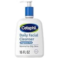 Face Wash by CETAPHIL, Daily Facial Cleanser for Sensitive, Combination to Oily Skin, NEW 16 Oz, Fragrance Free,Gentle Foaming, Soap Free, Hypoallergenic