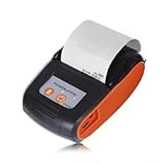 Bärbar termisk skrivare, mini kvittoskrivare, 384 punkter per linje, trådlösa fickskrivare, för Android, för iOS för kontor, butik (orange)