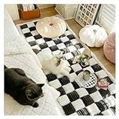 Dog mattress Large Plaid Square Pet Mat Bed Couch Cover,Funny Fuzzy Couch Cover, Large Plaid Square Pet Mat Bed Couch Cover (Material : Black, Size : 27.6x59.06 in)