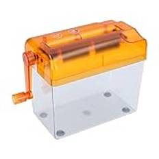 Pappersförstörare Skärmaskin, Transparent Manuell Hand Pappersförstörare Kompakt för Skolan (Orange)