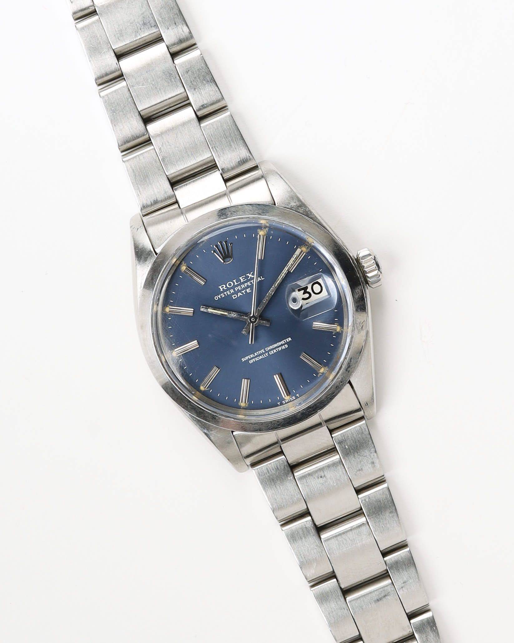 Rolex Oyster Perpetual Date 34mm Ref 1500 1975 Watch - Blue (34 cm)
