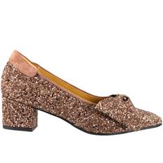 Angulus clay pumps i gyldent tekstil str. 37