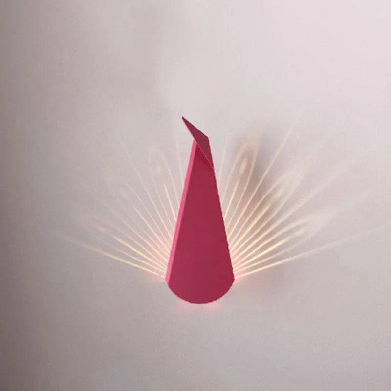 ElegantLuxe - Modern LED Vägglampa Påfågelfjäder - Röd / Varm Vit
