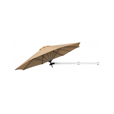 Væghængt parasol med i metal og polyester Ø247 cm - Stålgrå/Beige