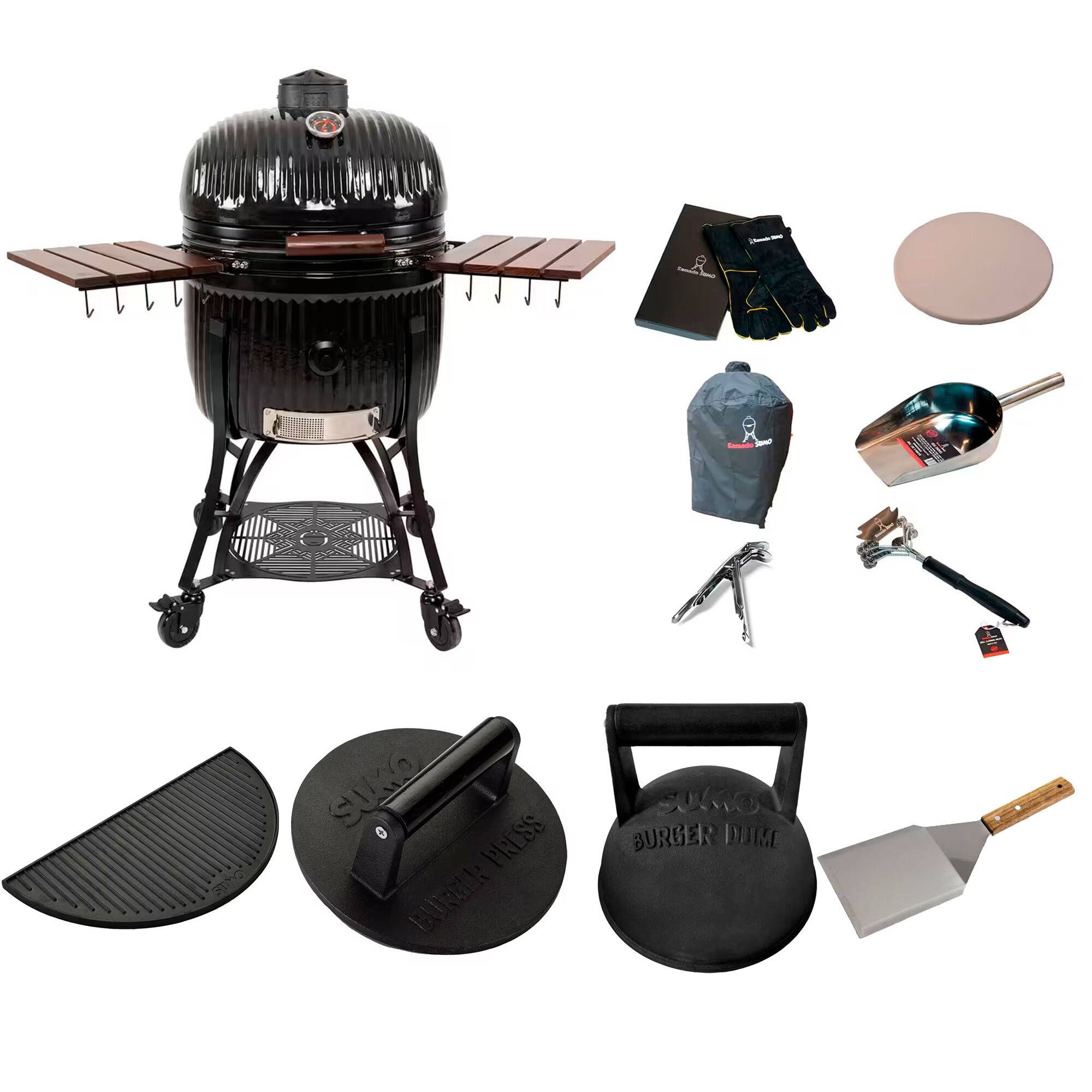 Kamado sumo Icon Maxi kamadogrill 56 cm med smashpaket - Svart