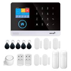433MHz Wireless WIFI + GSM Auto-dial Alarm Security System LCD Display Door Sensor PIR Motion vit/svart