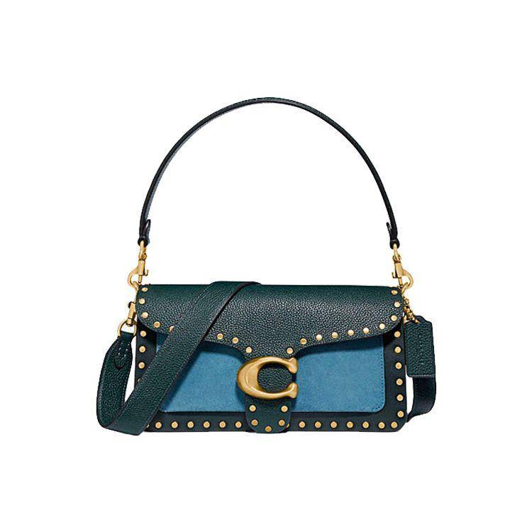Coach Tabby 26 Studded Color Block Leather Dionysus Bag Women Shoulder Bag Green 92151-B4PVX Basic Set (Bag+Dust Bag)