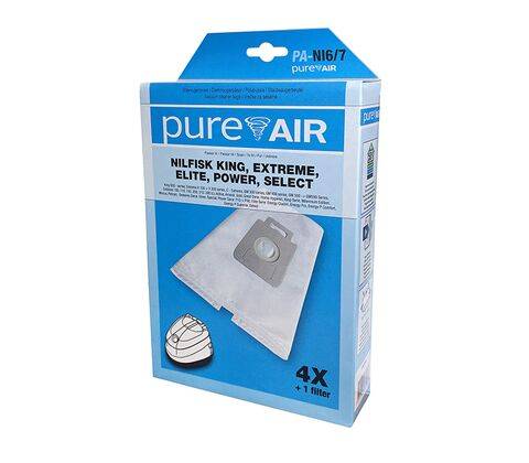 PureAir Nilfisk King, Extreme, Elite, Power, Select støvsugerpose 4 stk. PA-NI6/7