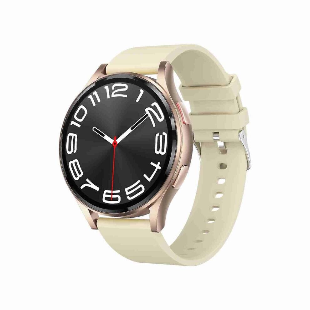 (Ljusgul) 1,43 tums silikonarmband Bluetooth-samtal Smartklocka Silikonarmband Svart