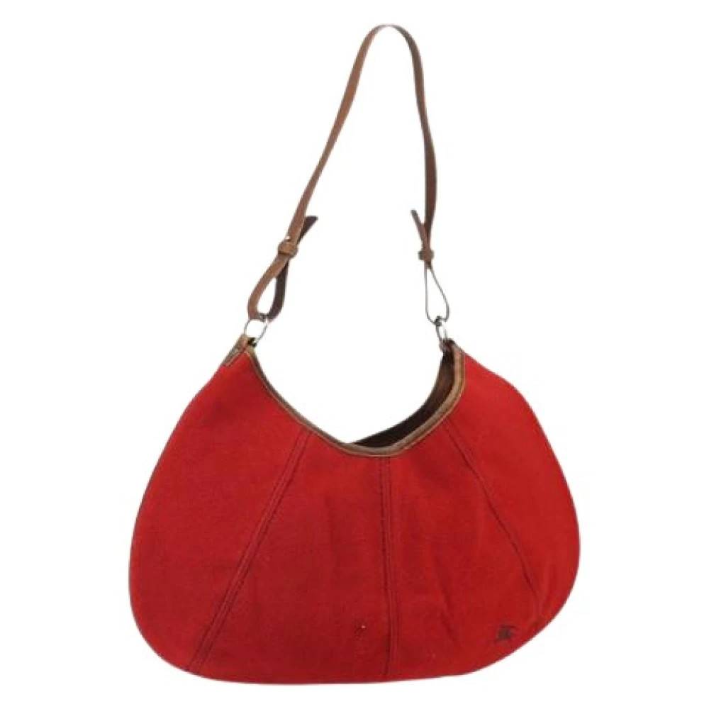 Burberry Vintage Pre-owned Vintage Canvas Skuldertaske - Vintage - Dame - Rød - ONE SIZE - Uld