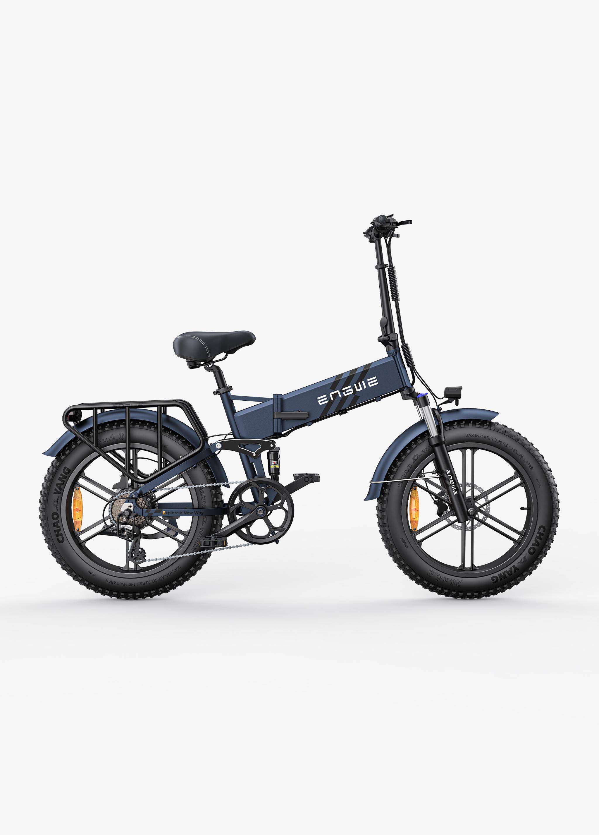 Hopfällbar elcykel ENGWE ENGINE PRO 2.0, 750W motor, 48V16AH batteri, topphastighet 25 km/h, räckvidd 110 km, 20*4,0-tums däck blå