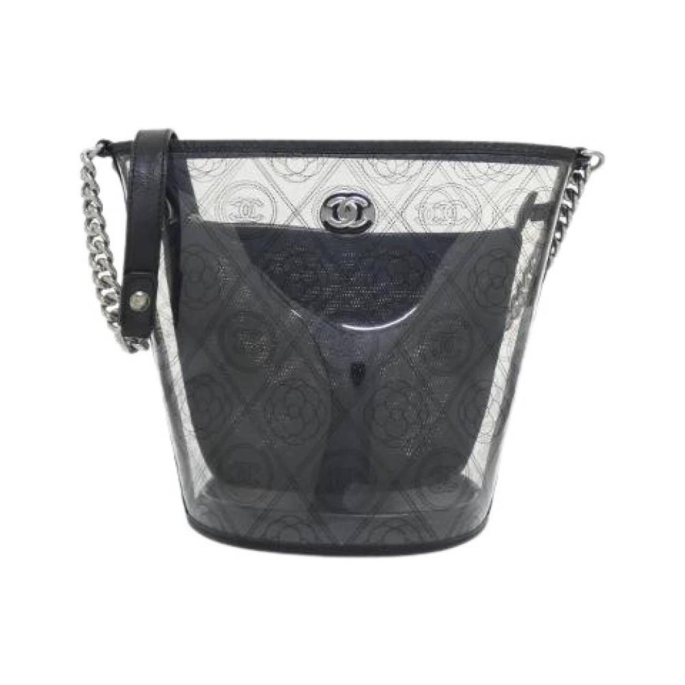 Chanel Vintage Pre-owned Crumpled Calfskin PVC Skuldertaske - Vintage - Dame - Sort - ONE SIZE - Uld