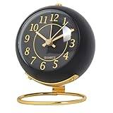 BYNYXI Bordsklocka analog, 11,5 cm liten skrivbordsklocka med nattlampa väckarklocka retro bordsklocka hög väckarklocka nattbordsklocka golvklocka liten modern tyst väggklockor bordsklocka för sovrum