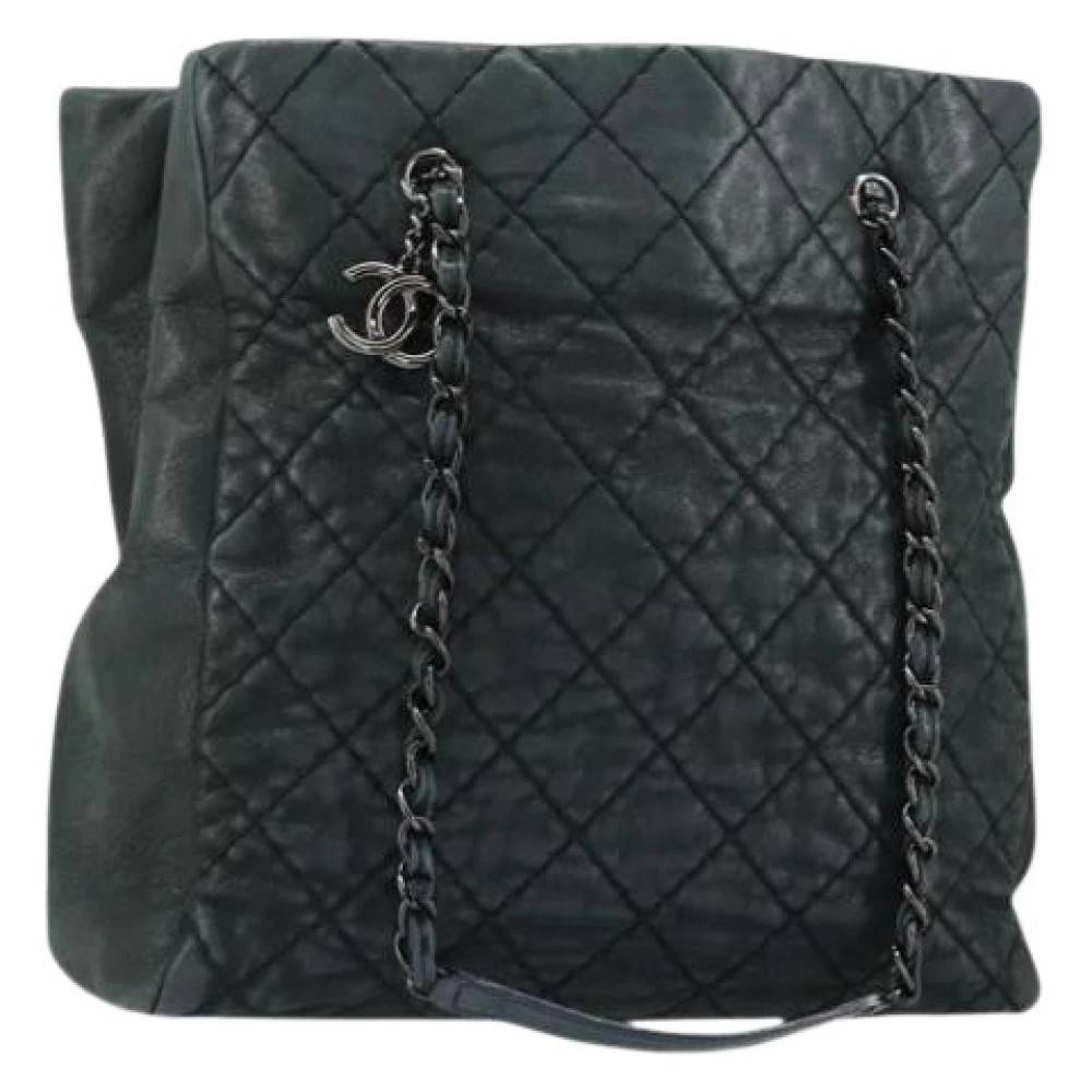 Chanel Vintage Pre-owned Vintage Tote Bag - Vintage - Dame - Grøn - ONE SIZE - Læder