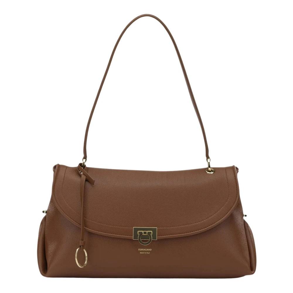 Ferragamo Gancini Medium Skuldertaske - Tasker - Dame - Brun - ONE SIZE - Uld