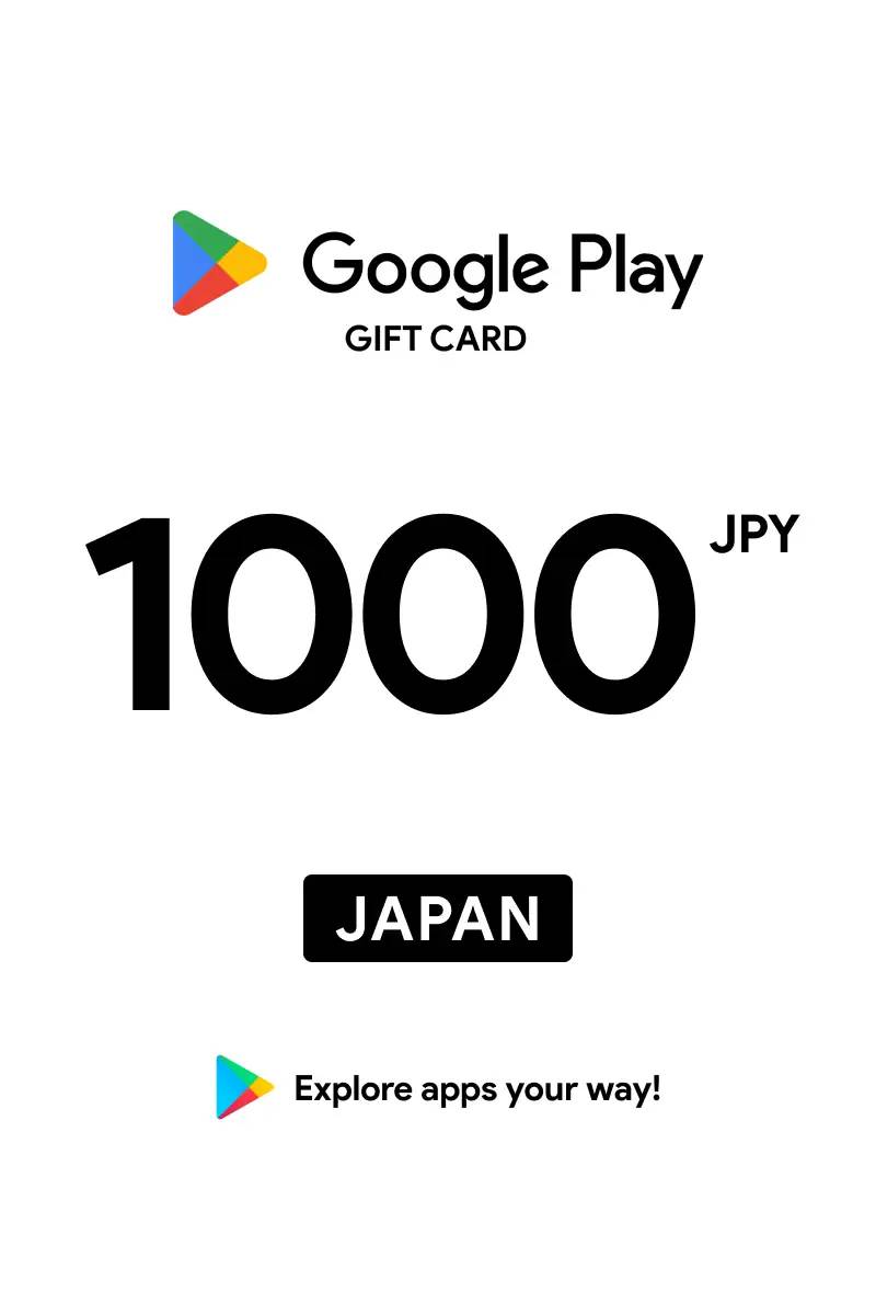 Google Play ¥1000 JPY Gift Card (JP) - Digital Code.
