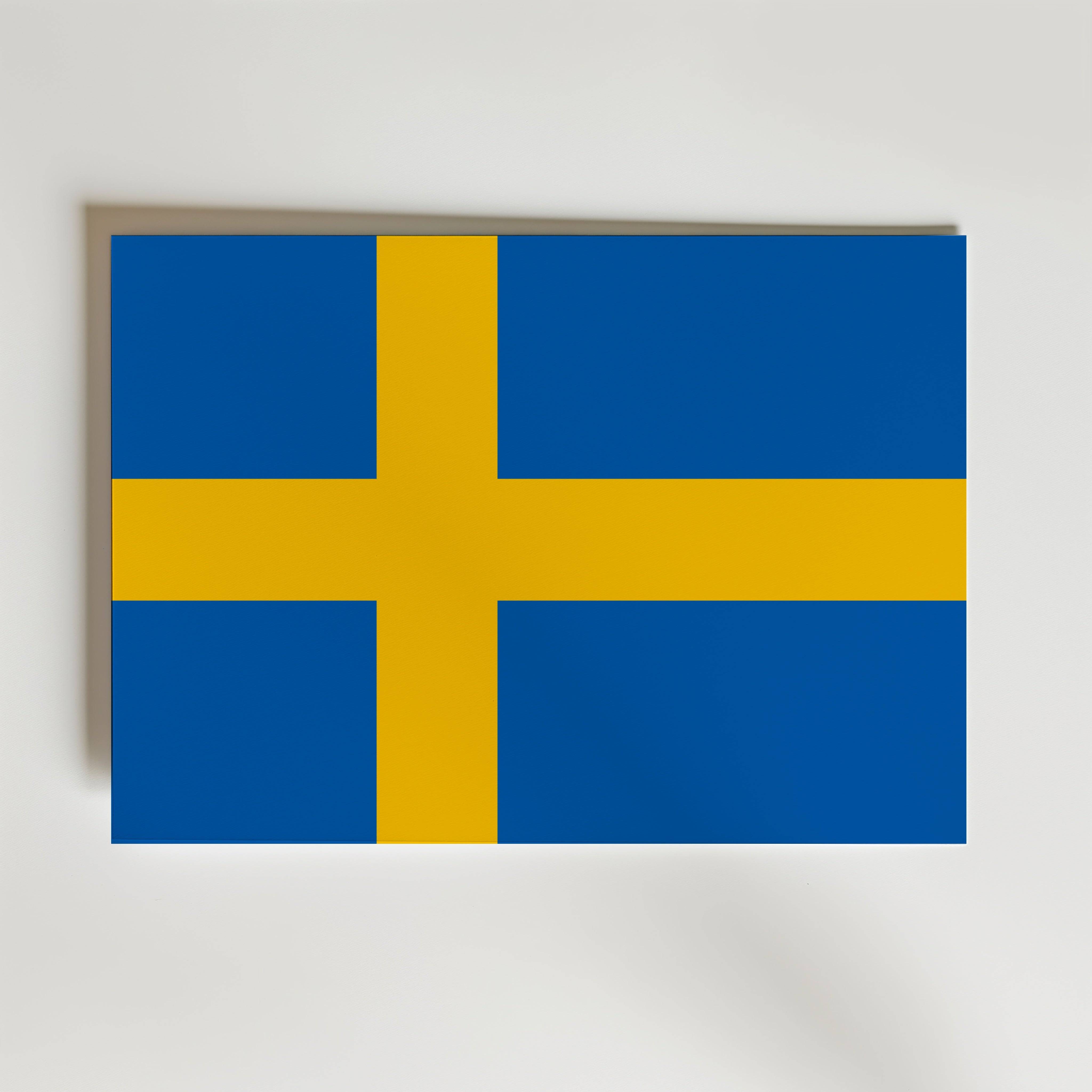 Sweden National Flag Poster - Canvas 70x50 cm