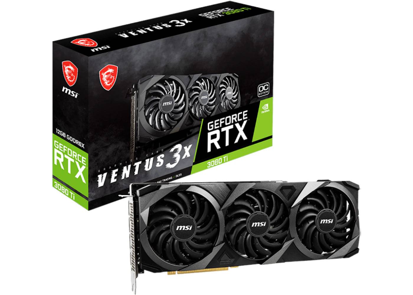 NVIDIA MSI GeForce RTX 3080 Ti VENTUS 3X 12G OC Graphics Card - One Size (One Size)