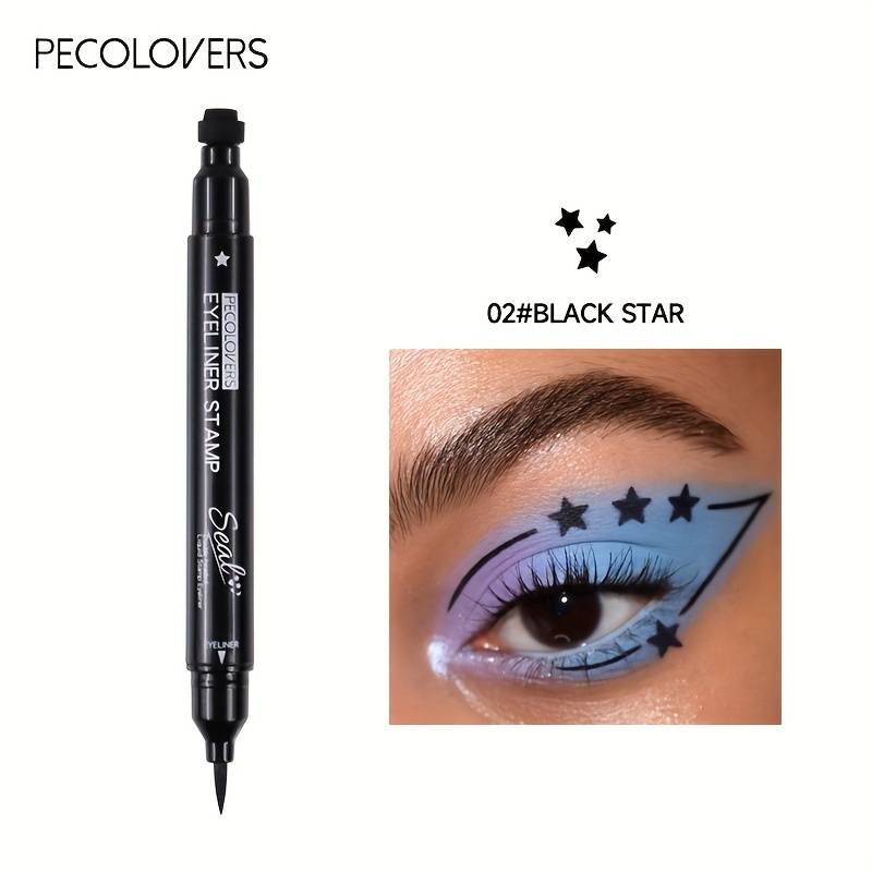 Eyeliner Pen, 2-in-1 Double-headed Moon Stamp Design, Quick Dry, Non-smudge, Waterproof, Long-lasting Eye Makeup, Eye Makeup Essentials|precision Eyeliner Application|innovative Beauty Product