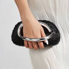 Shiny,Glamorous,Elegant,Exquisite Rhinestone Decor Box Bag Glamorous Handbag,Evening Bag For Party Girl,Woman,For Female Perfect For Party,Wedding,Pro - Black