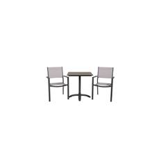 Venture Home Matgrupp Colorado Cafébord 70x70 cm Svart med 2st Copacabana Stolar - Balkonggrupp & balkongset