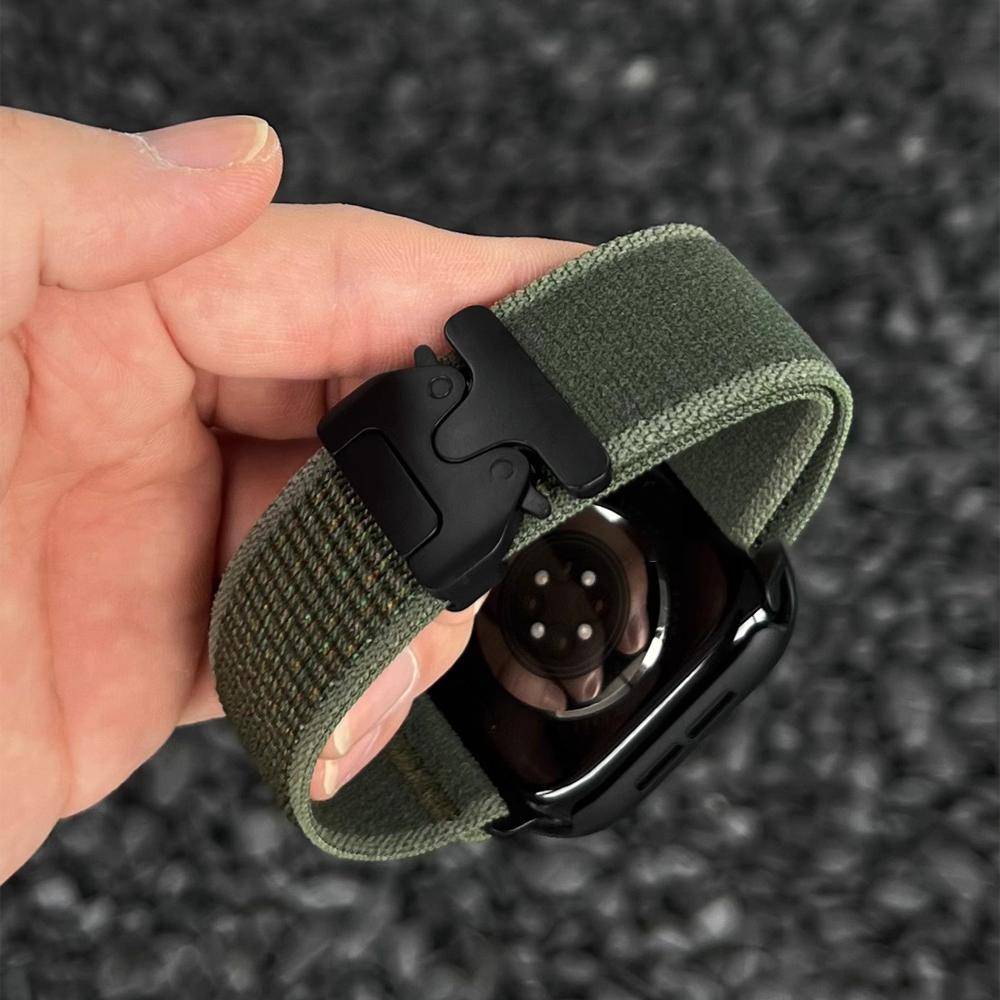 Trail loop Armband för Apple watch Band Ultra 3 49mm 46mm 45mm 44mm 42mm Fallskärmsarmband correa iWatch Series 11 10 9 8 7 6 SE black