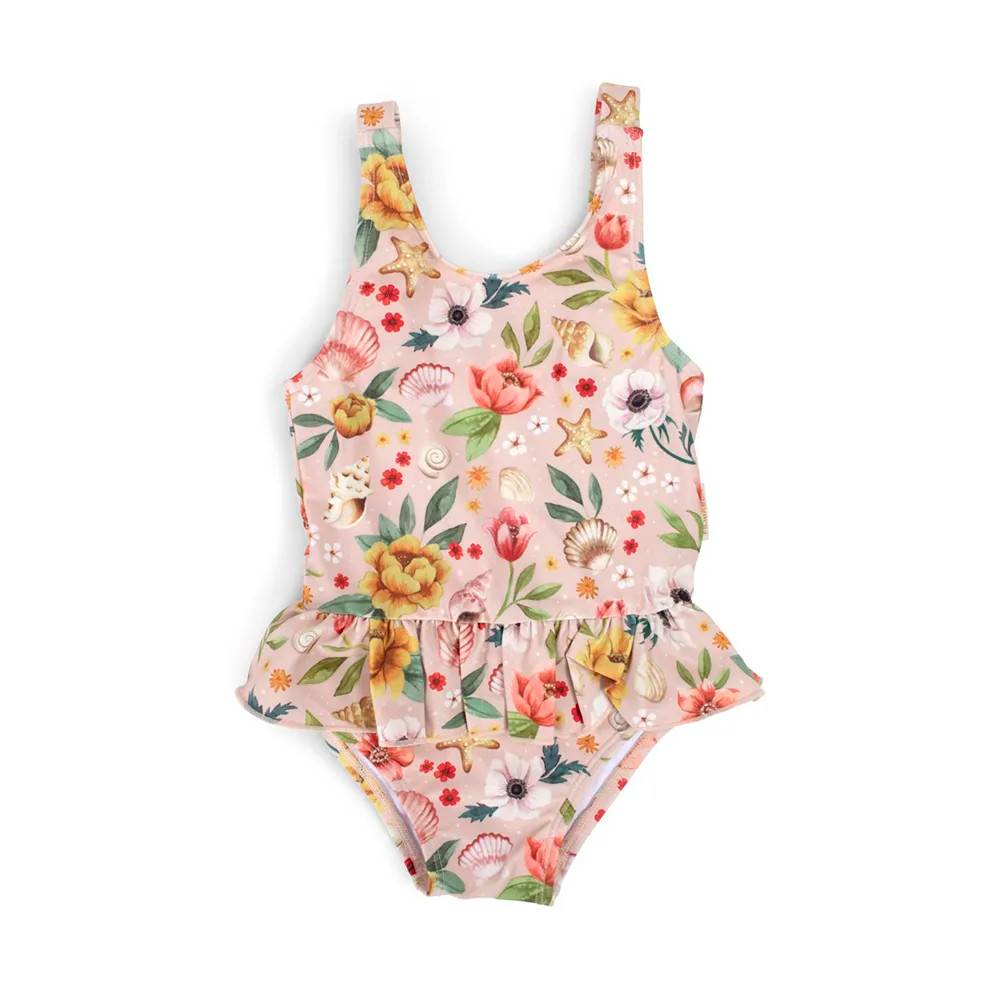 Filibabba Eva Baddräkt 1-2 år Ocean Blossom - Rosa