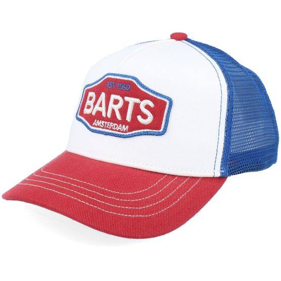 Barts - Vit trucker Keps - Kids Callagi Cap White/Royal/Red A-Frame Trucker @ Hatstore