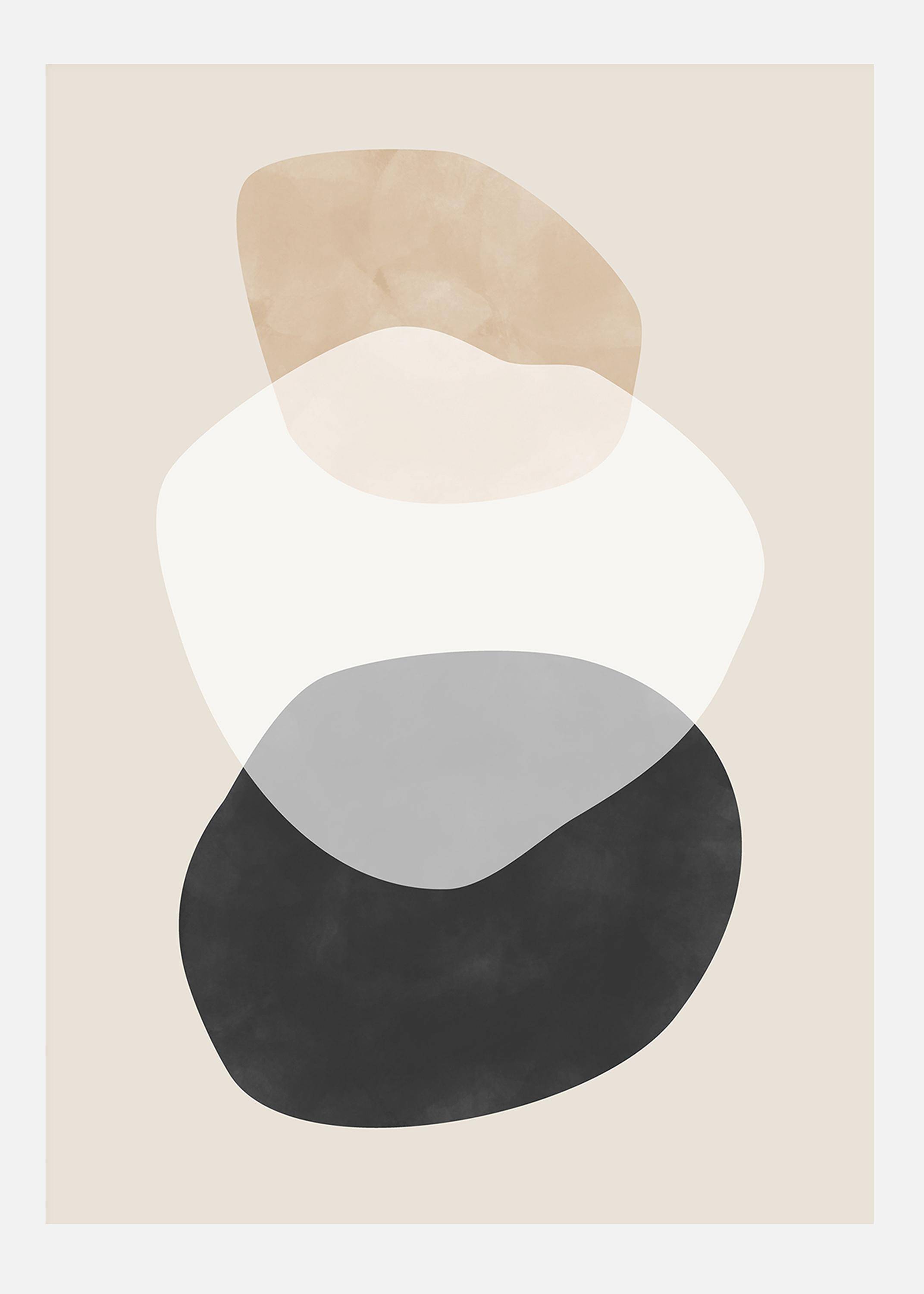 Beige Boho Shapes Artwork Canvastavla (70x100 cm)