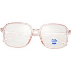 Unisex optiska glasögon anti-blå ljusglasögon flexibla glasögon ultralätta fyrkantiga ramar glasögon datorglasögon - Rosa