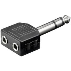 6,3 mm stereojack hane / 2 x 3,5 mm minijack hona.