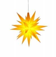 Adventsstjerne, plast, 13cm, samlet, gul (LED)