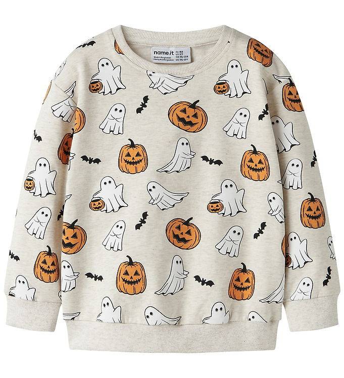 Name It Sweatshirt - NmnOvar - Peyote Melange - Name It - 3 år (98) - Sweatshirt