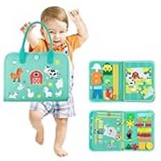 Montessori Busy Board småbarn motorikleksaker, 4 lager aktivitetstavla från 2 år, flickor pojkar Busy Book från år aktivitetsbok, för baby från 1 2 3 4 år pedagogiska leksaker, grundläggande kunskap