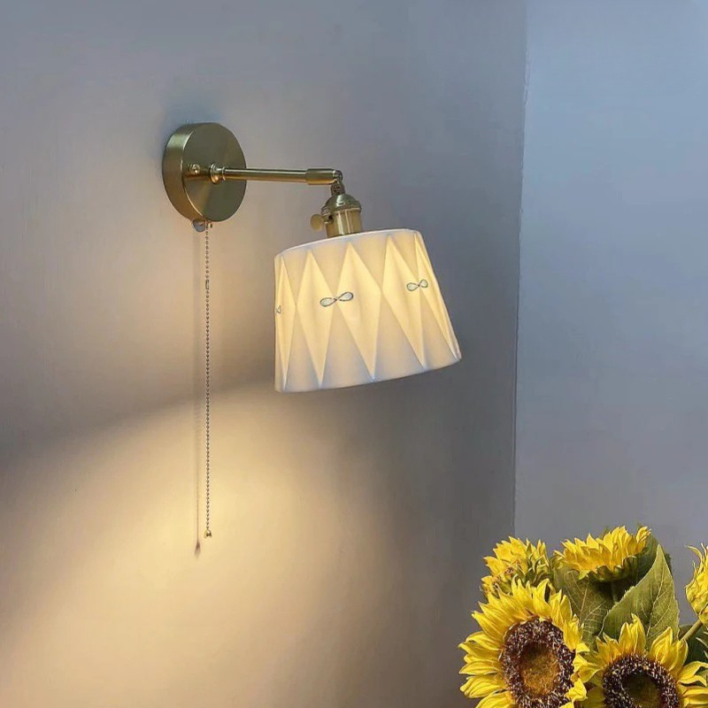 ZenGlow Lampa - Retro Japansk Vägglampa med Strömbrytare - C2 / 12W glödlampa x 1