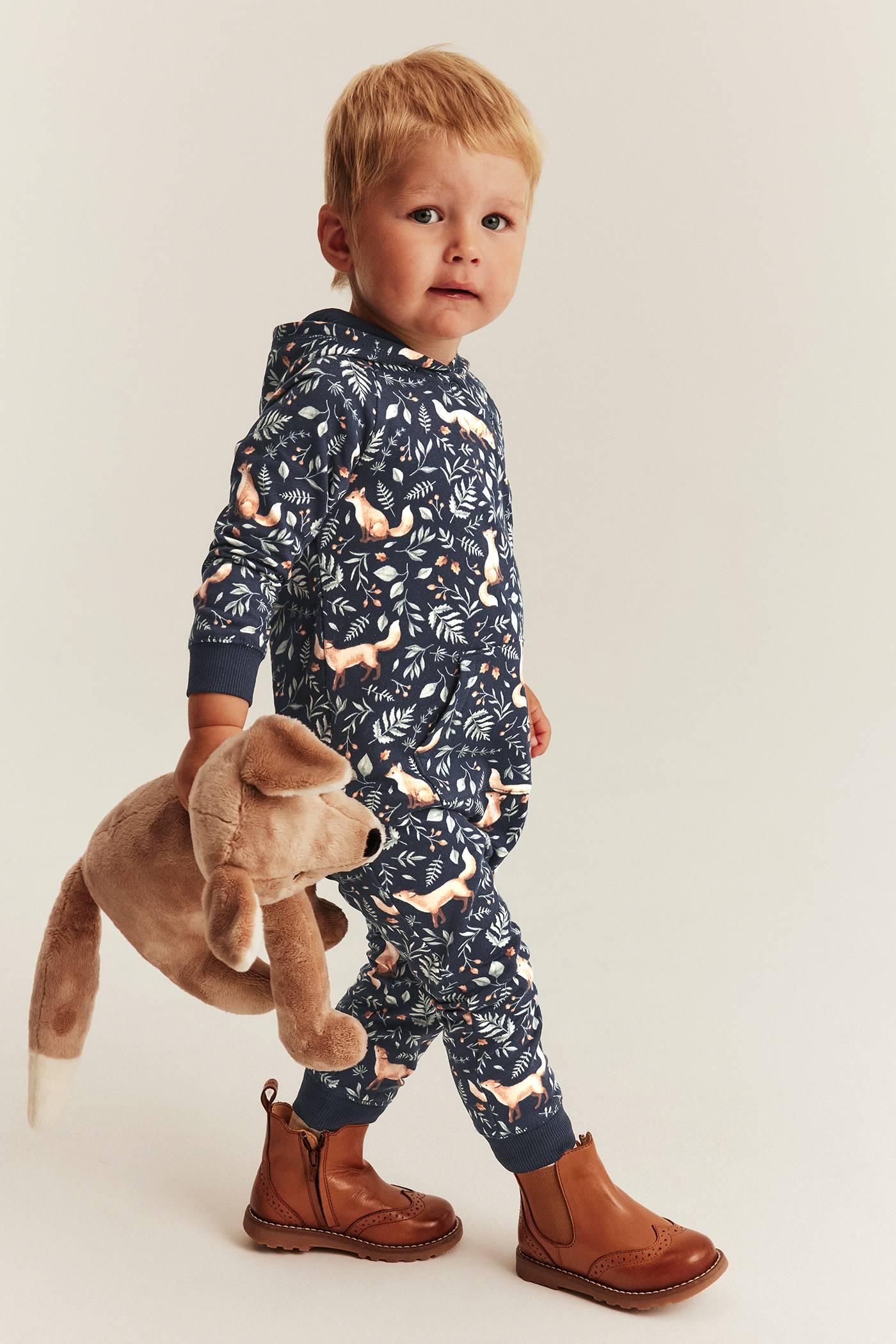 Helmönstrad jumpsuit med rävar