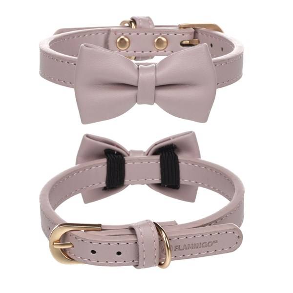 Halsband 36-44cm 20mm Nela violett med rosett, konstläder