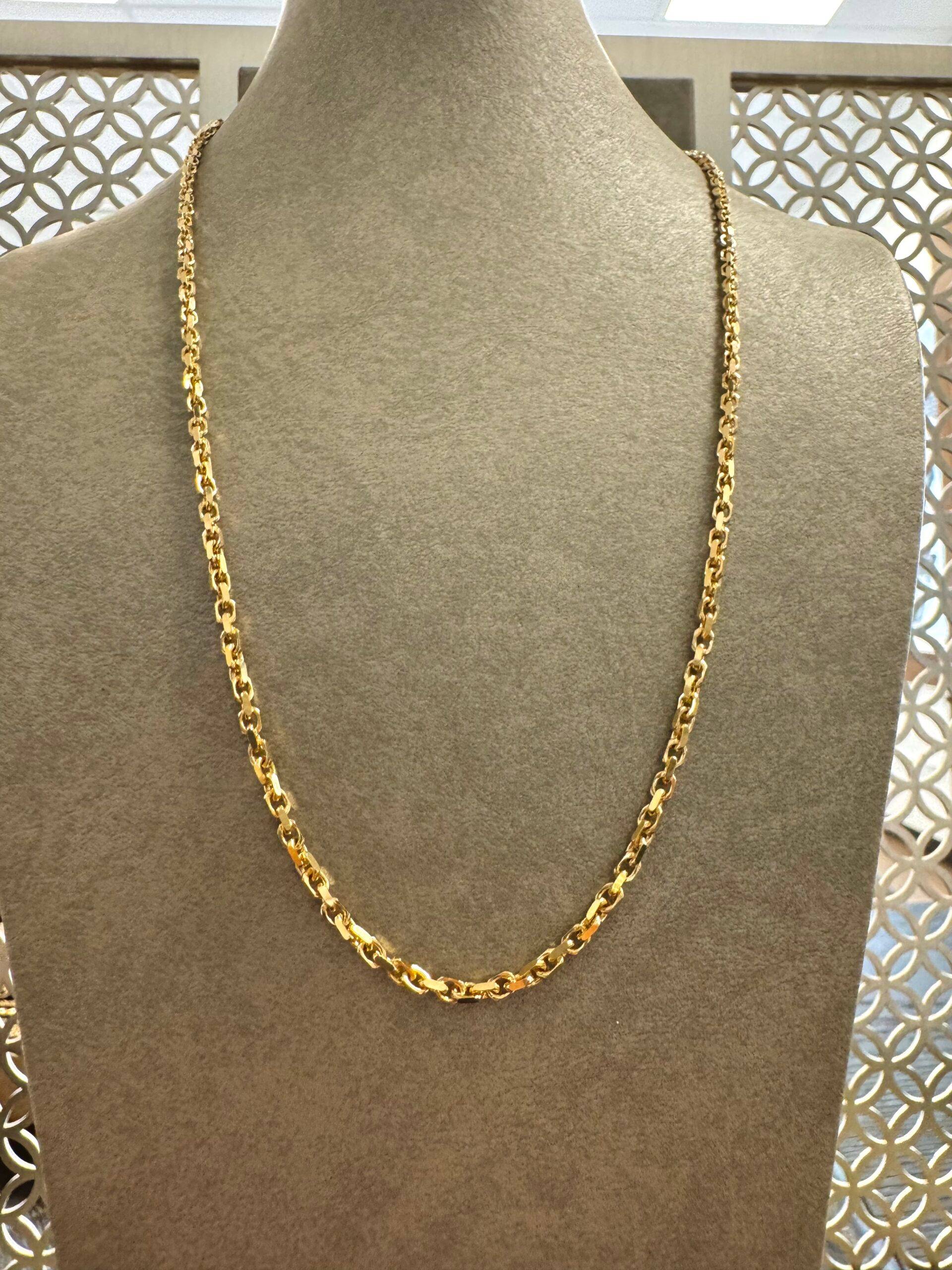 18K Guld Ankarlänk Halsband - ABH003G