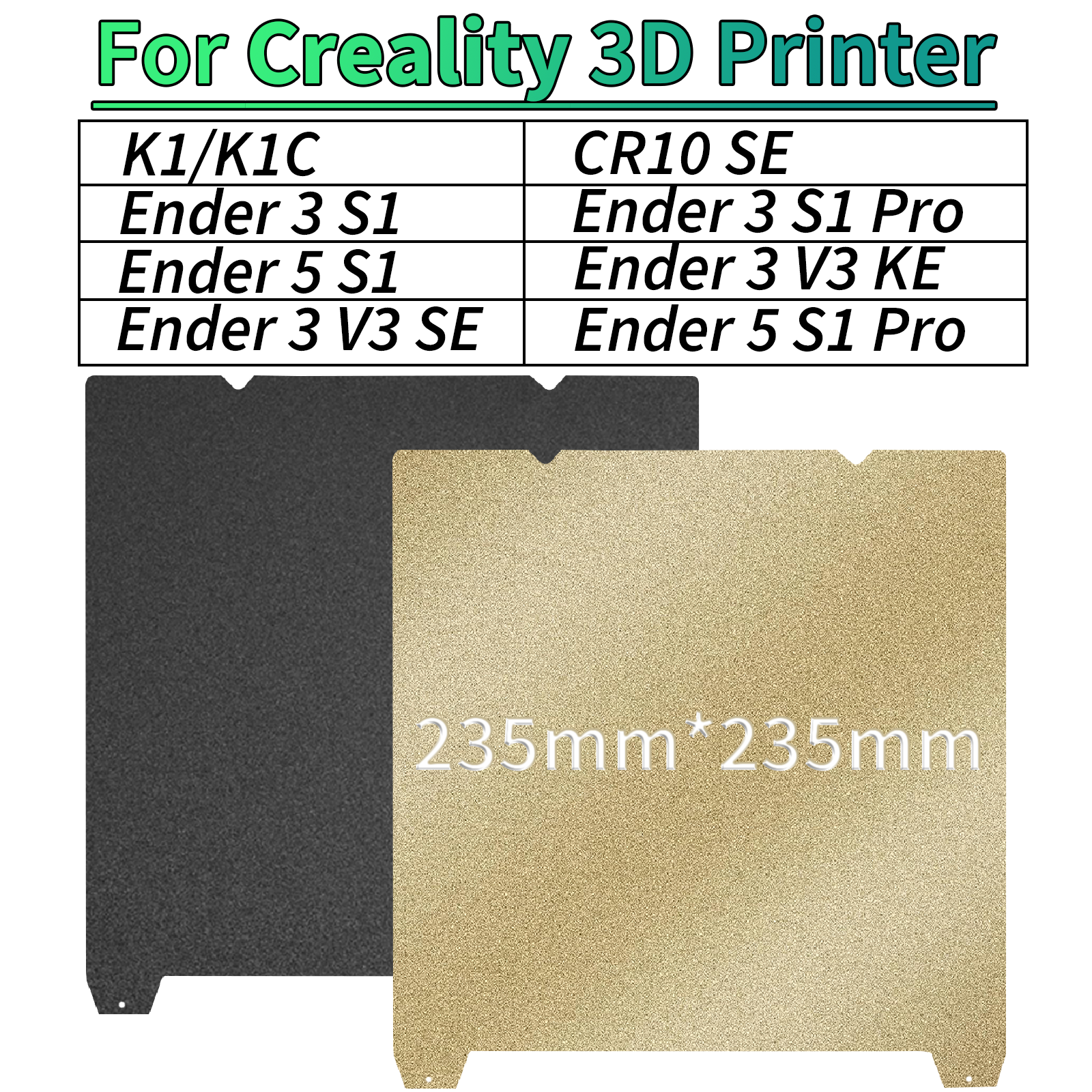 PEI Magnetic SHEET For Creality K1 PEI Build Plate K1C Bed Creality k1 Build Plate 235mmx235mm Ender 3 v3/ Ender 5 S1 pro hotbed