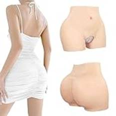 Adima Realistiska Trosor Med öPpen Gren Av Silikonrumpa Buttock Body Shaper Vadderade Push Up Shorts för Drag Queen,Wheat,One Size