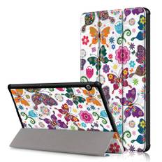 Huawei MediaPad T5 10 - Møntret cover/taske - Blomster og sommerfugl