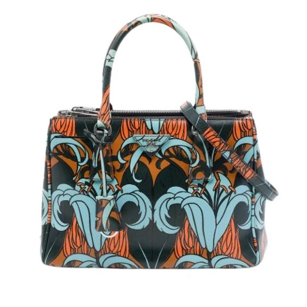 Prada Vintage Pre-owned Galleria Satchel - Vintage - Dame - Flerfarvet - ONE SIZE - Uld