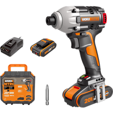Worx WX261 20V PowerShare Nitro Slagskruemaskine med 2 stk. 2,0Ah batteri, lader og kuffert