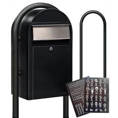 Postkassesæt m. Stander - SORT BobiGrande postkasse og HVID Stickersark